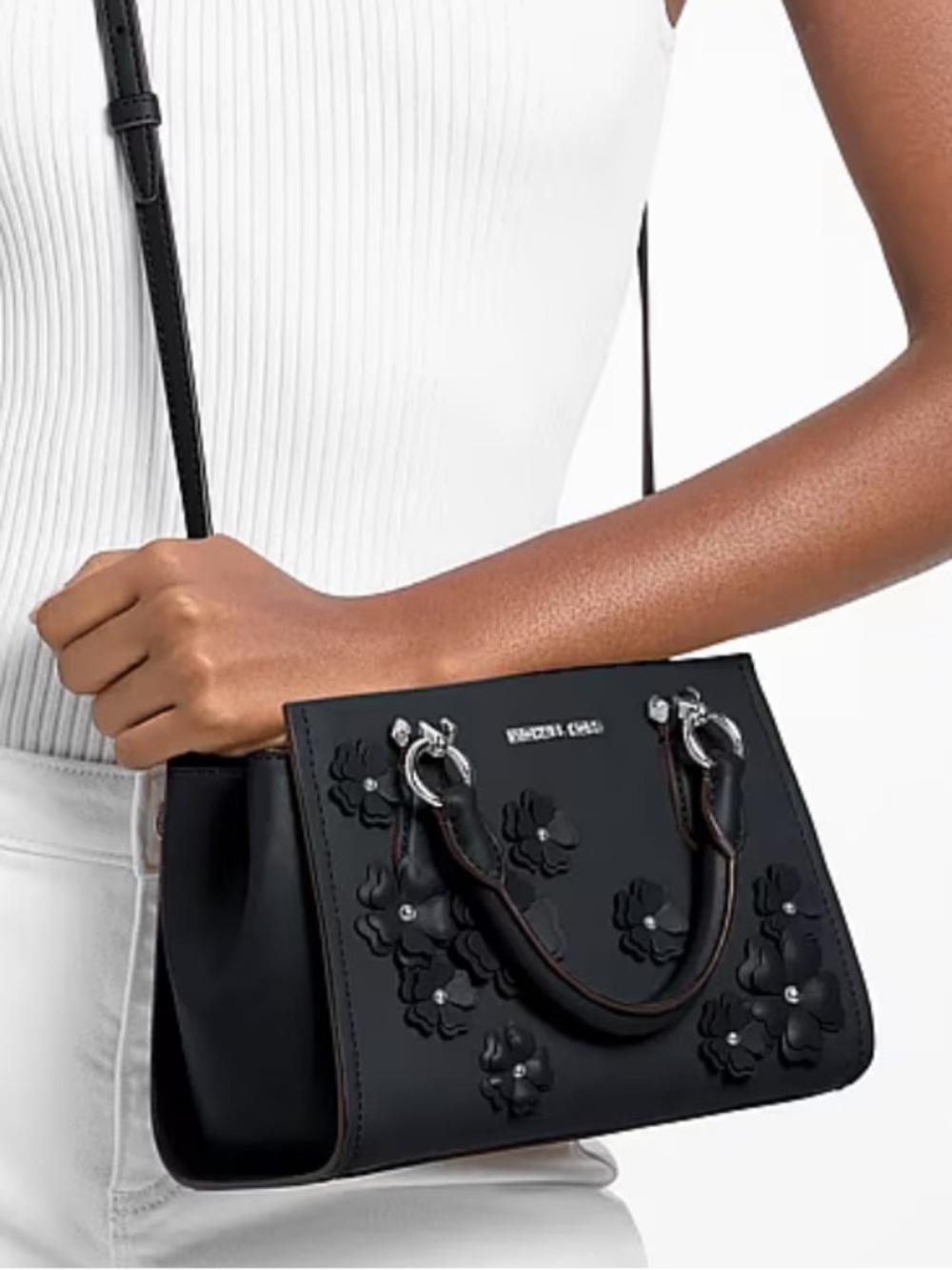 MICHAEL KORS Marilyn Small Floral Embellished Satchel Crossbody